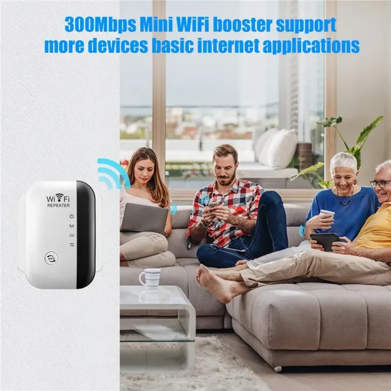 300Mbps Wireless WIFI Extender Repeater 2.4G Home Router Wifi Range Signal Amplifier Network UK Plug