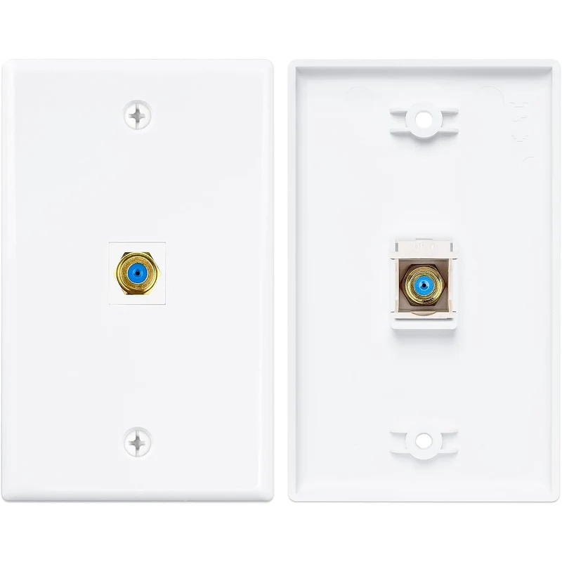 ZoeRax 10-Pack Coaxial Keystone Jack Insert, Gold-Plated RG6 Keystone Jack Insert F-Type Keystone Connectors