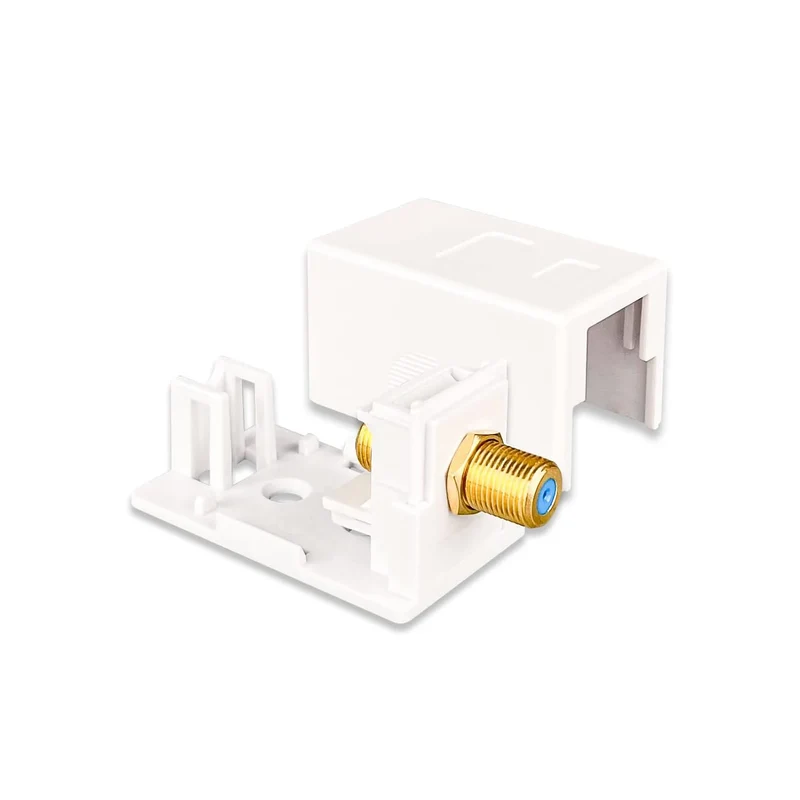 ZoeRax 10-Pack Coaxial Keystone Jack Insert, Gold-Plated RG6 Keystone Jack Insert F-Type Keystone Connectors