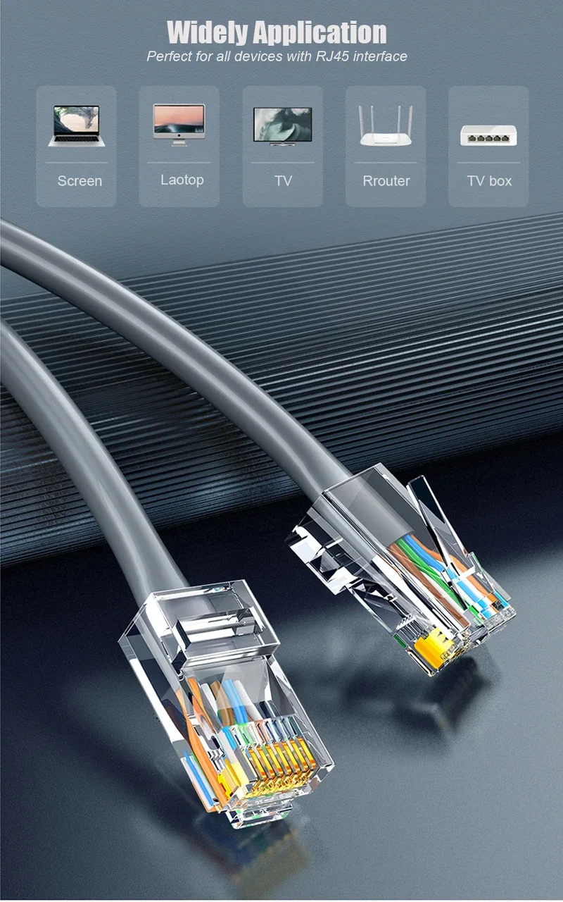SAMZHE Cat5e RJ45 Modular Plug 8P8C Connector for Ethernet Cable,Gold Plated CAT 5e Gigabit Bulk Ethernet Crimp Connectors