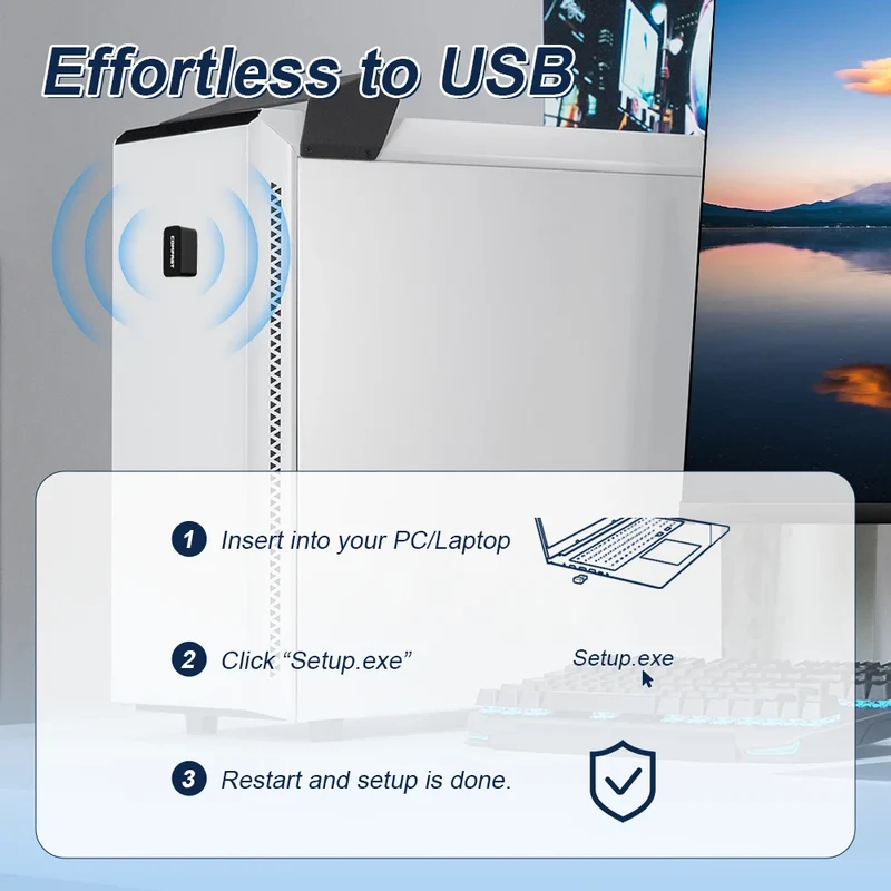 COMFAST WiFi 6 Wi-Fi Adapter Mini AX600 Network Card USB WIFI Dongle 2.4GHz Cle Wi-Fi Lan Adapter Driver Free 600M WIFI Receiver