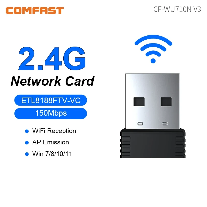 COMFAST WiFi 6 Wi-Fi Adapter Mini AX600 Network Card USB WIFI Dongle 2.4GHz Cle Wi-Fi Lan Adapter Driver Free 600M WIFI Receiver