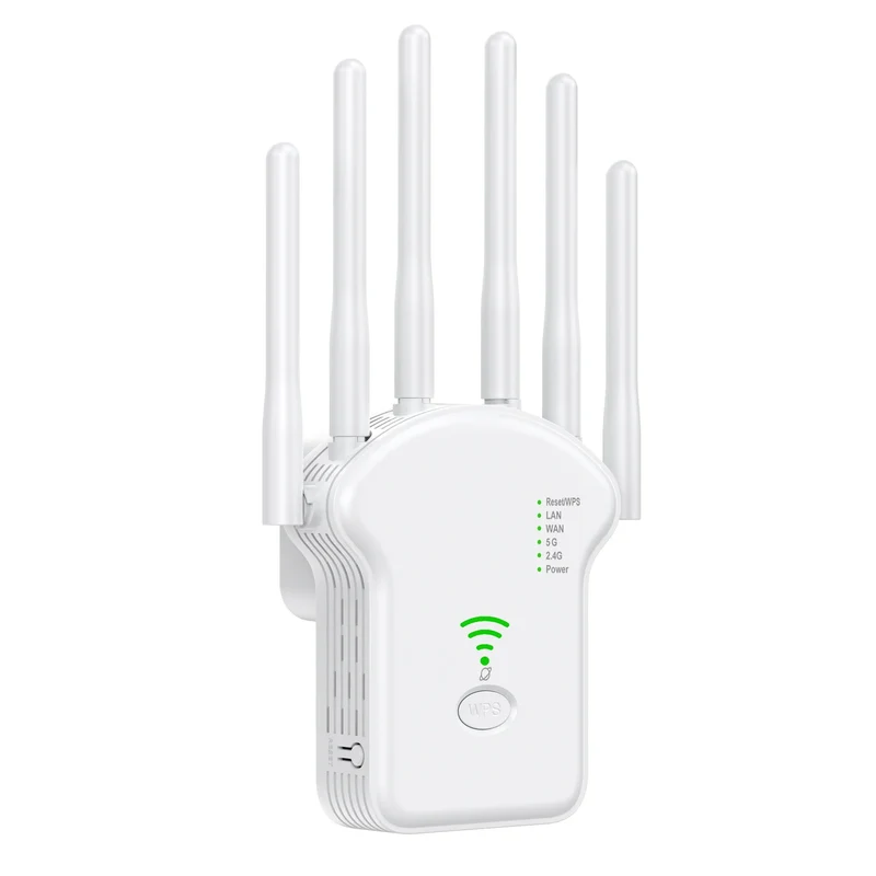 WiFi Repeater Wireless Router 1200Mbps High 6 Antenna Network Amplifier Repeater Signal Cover Extender Range Signal WiFi Booster