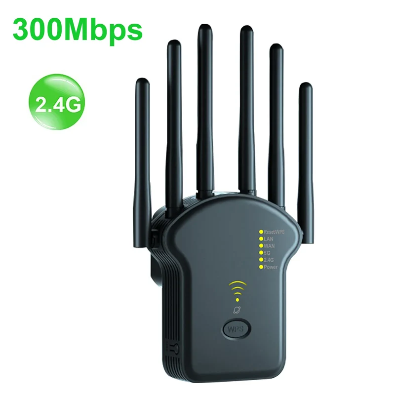 WiFi Repeater Wireless Router 1200Mbps High 6 Antenna Network Amplifier Repeater Signal Cover Extender Range Signal WiFi Booster