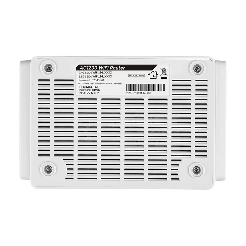 WiFi Repeater Dual Band 1200Mbps Router Dual Band 2.4G 5G Wireless Range Extender 4 Antennas Wifi Amplifier for Home Office