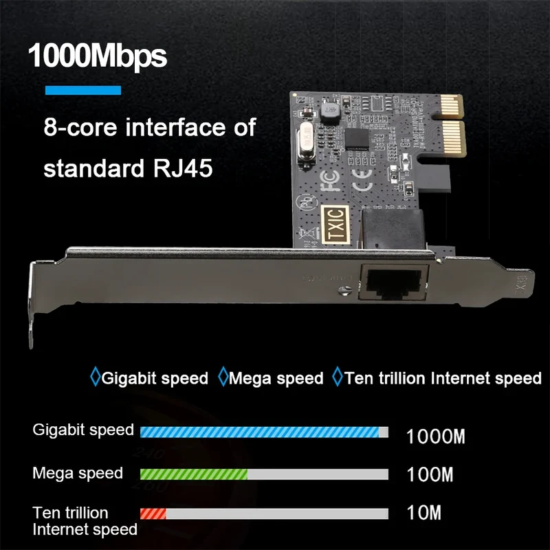 2.5G PICE To RJ45 Network Card RTL8125B chip 2500Mbps RJ45 PCI Express Converter Lan Ethernet Gigabit Adapter For Win7/8/10/11