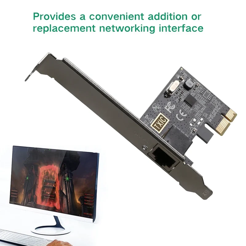 2.5G PICE To RJ45 Network Card RTL8125B chip 2500Mbps RJ45 PCI Express Converter Lan Ethernet Gigabit Adapter For Win7/8/10/11