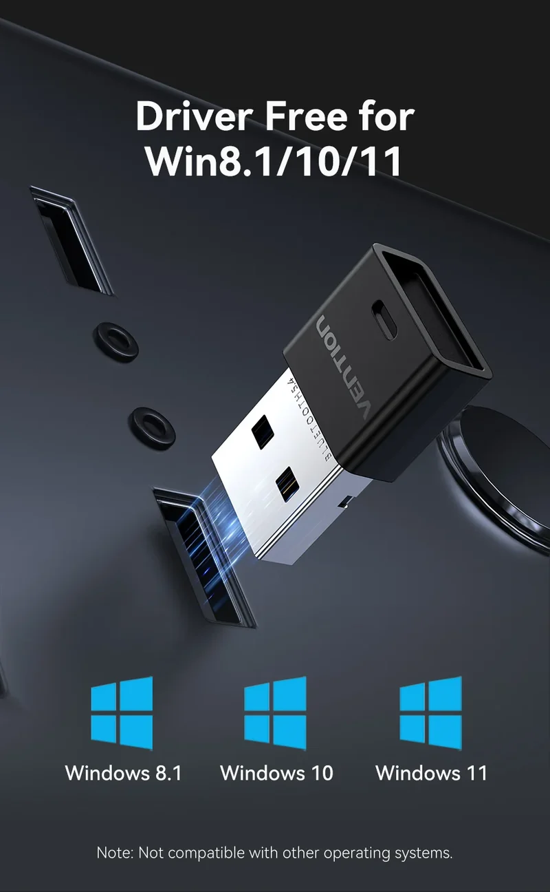 Vention USB Bluetooth Adapter 5.0 5.1 5.3 5.4 6.0 Dongle for PC Speaker Wireless Mouse Keyboard Music Audio Receiver Transmitter