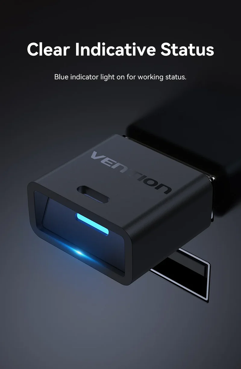 Vention USB Bluetooth Adapter 5.0 5.1 5.3 5.4 6.0 Dongle for PC Speaker Wireless Mouse Keyboard Music Audio Receiver Transmitter