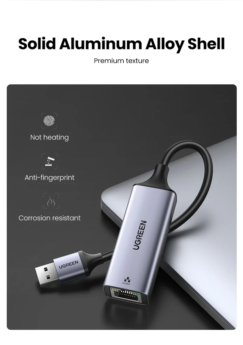 UGREEN USB Ethernet Adapter USB 3.0 Network Card to USB RJ45 Lan for PC Windows 10 Xiaomi Mi Box 3/S Nintend Switch Ethernet USB