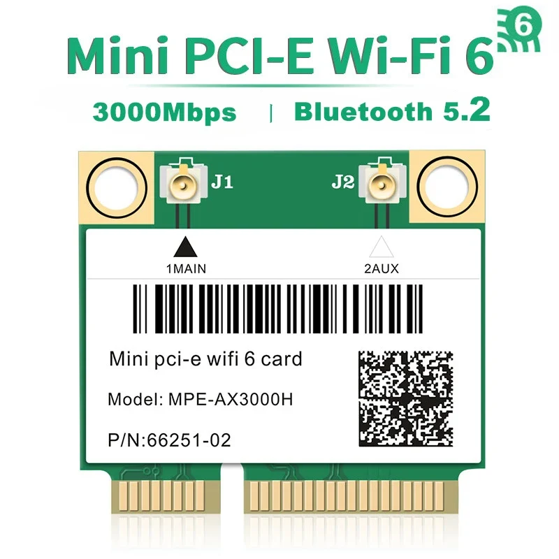 Wifi 6 3000Mbps Bluetooth 5.2 Mini PCI-E Card For AX200 AX200HMW Wireless Adapter MPE-AX3000H For Laptop Win 10 11