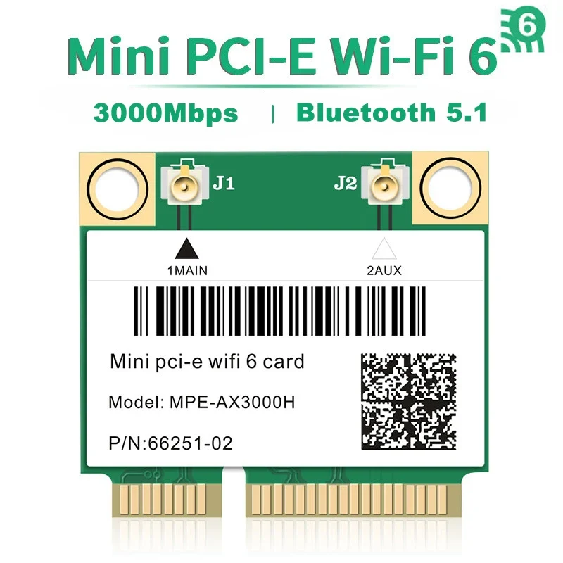 Wifi 6 3000Mbps Bluetooth 5.2 Mini PCI-E Card For AX200 AX200HMW Wireless Adapter MPE-AX3000H For Laptop Win 10 11