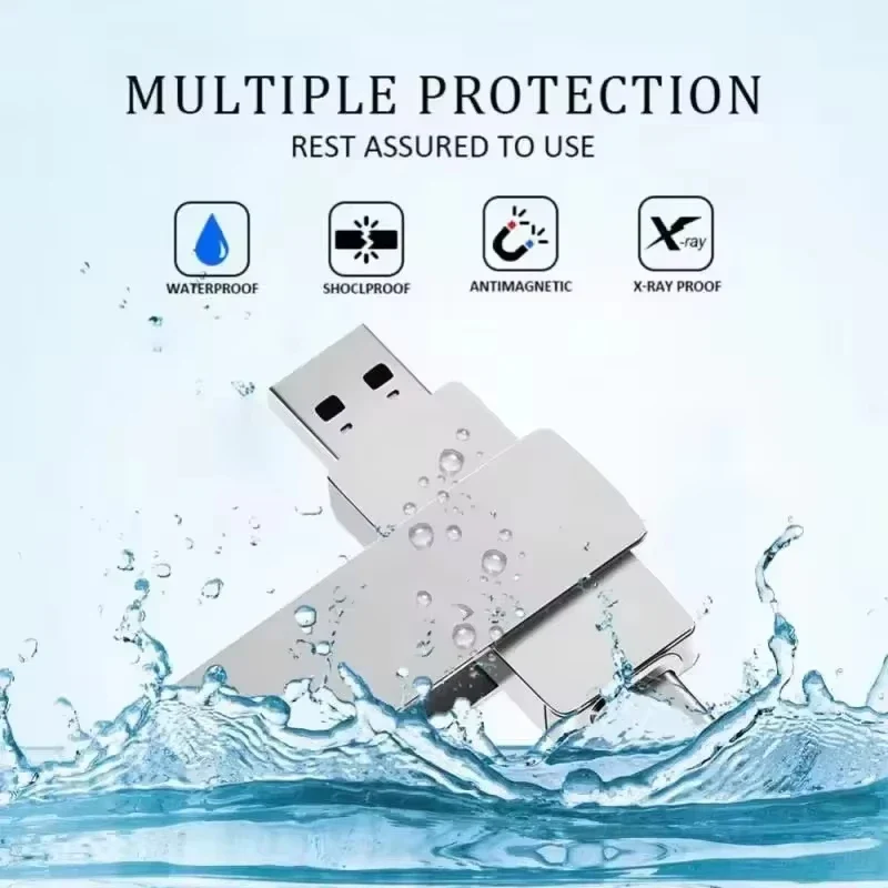 USB3.0 USB Flash Drive 1TB 2TB 16TB OTG Pen Drive High Speed Type-C Flash Disk Real Capacity Metal Pendrive For Phone Computer