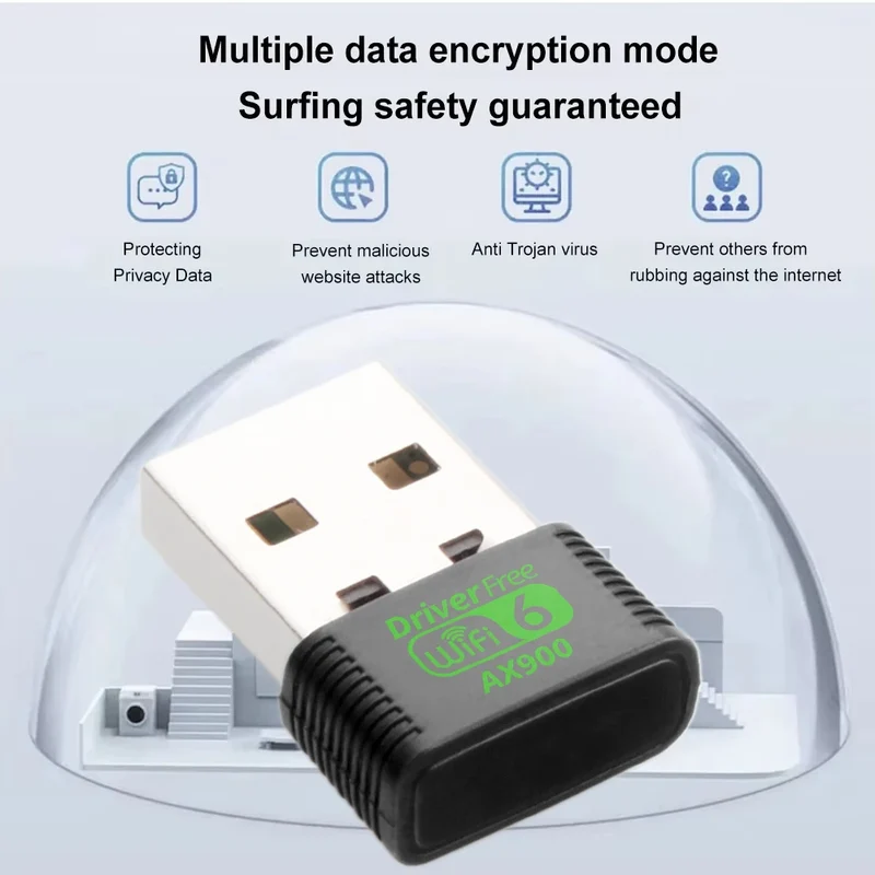 AX900 USB WiFi 6 Adapter Dongle Dual Band 2.4G/5GHz USB WiFi Network Wireless Receiver Driver Free Windows 10/11