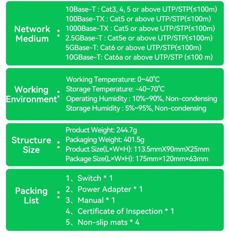 GoodTop 2.5GbE Managed Switch 6 Port 2.5GBASE-T Network Switcher 10G SFP+ Slot Uplink Web Managed Hub Internet Splitter Fanless