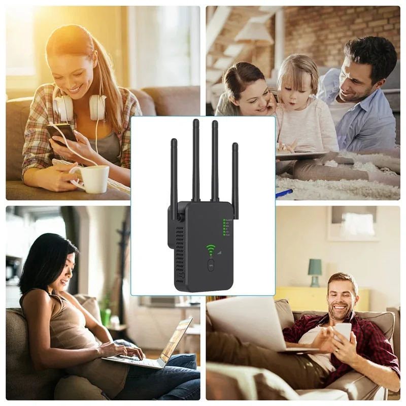 1200Mbps Wireless WiFi Repeater 5Ghz Router WiFi Extender Amplifier 2.4G/5GHz Wi-Fi Signal Booster Long Range Network Receiver