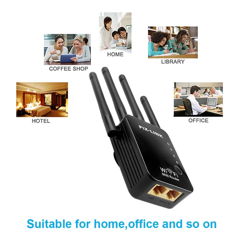 1200Mbps Wireless WiFi Repeater 5Ghz Router WiFi Extender Amplifier 2.4G/5GHz Wi-Fi Signal Booster Long Range Network Receiver