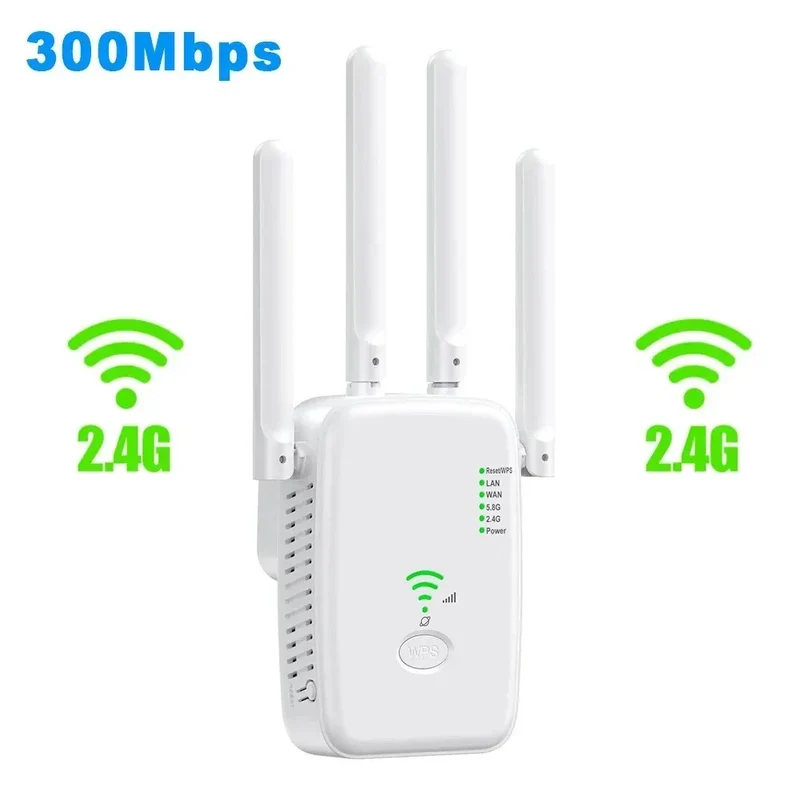 1200Mbps Wireless WiFi Repeater 5Ghz Router WiFi Extender Amplifier 2.4G/5GHz Wi-Fi Signal Booster Long Range Network Receiver