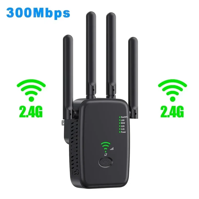 1200Mbps Wireless WiFi Repeater 5Ghz Router WiFi Extender Amplifier 2.4G/5GHz Wi-Fi Signal Booster Long Range Network Receiver