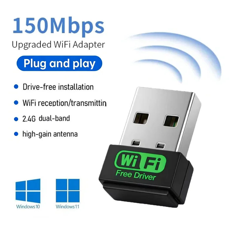 Wireless Network Card 150M Dual Band Wifi Adapter Driver Free For Desktop Laptop