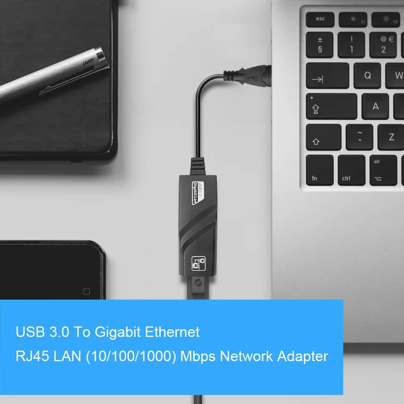 1000Mbps USB3.0 To Rj45 Network Adapter RTL8153 Lan Ethernet Adapter 100/1000Mbps Network Card For Macbook Laptop Win10/11
