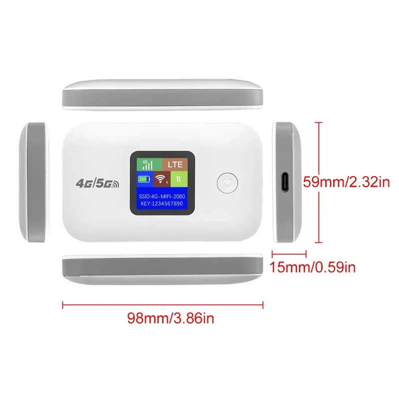 4G/5G Mobile WIFI Router 150Mbps 4G LTE Wireless Router 3500mA Portable Pocket MiFi Modem with Sim Card Slot Mobile WiFi Hotspot
