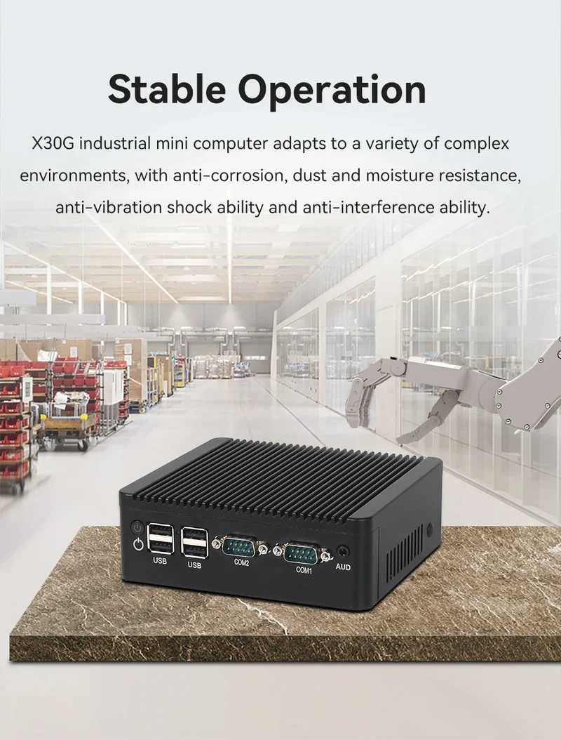 Fanless Industrial PC Intel J6412 N2840 J2900 4xCOM RS232 RS485 6xUSB 2x LAN HDMI VGA Mini PCIe WiFi 4G LTE GPIO Windows Linux