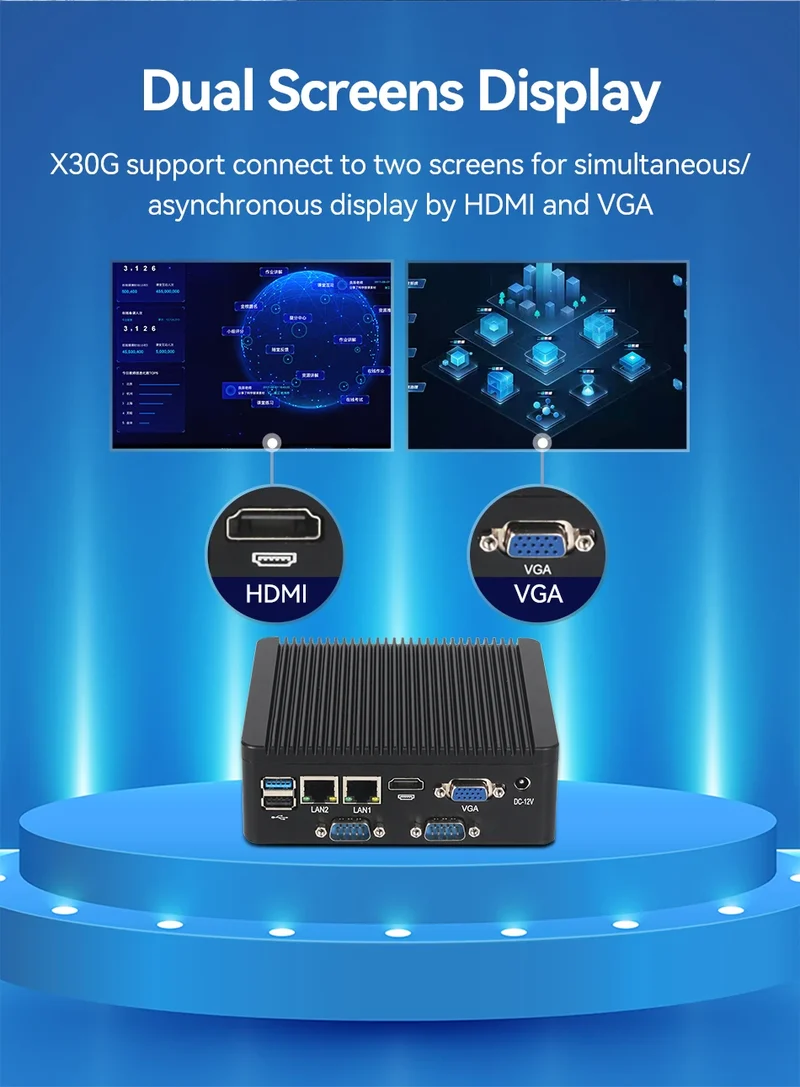 Fanless Industrial PC Intel J6412 N2840 J2900 4xCOM RS232 RS485 6xUSB 2x LAN HDMI VGA Mini PCIe WiFi 4G LTE GPIO Windows Linux