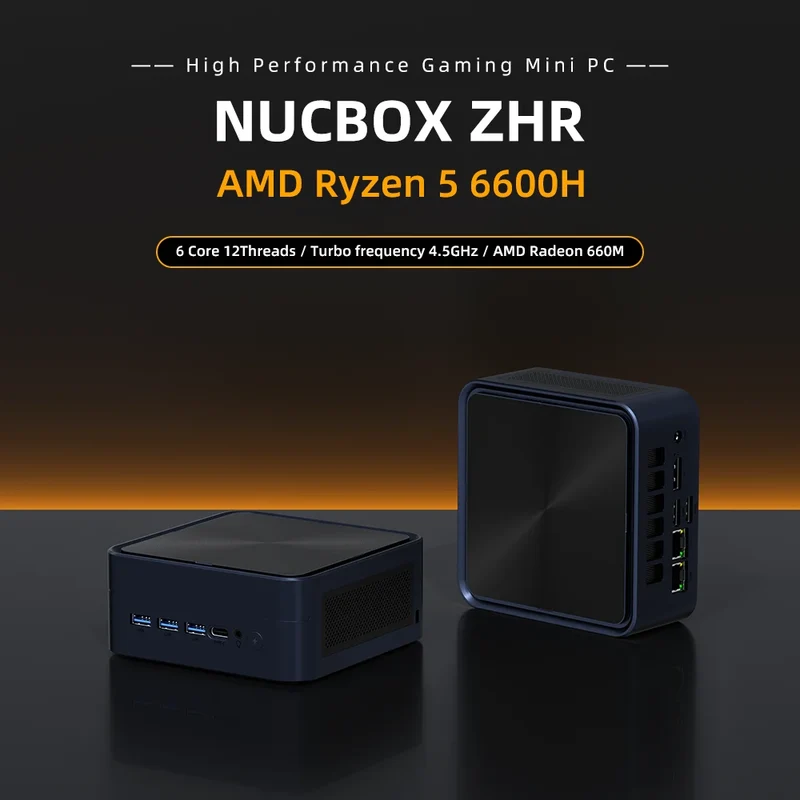 ZXIPC Mini PC AMD Ryzen 7 8745HS R5-6600H R7-7735HS R7-7840HS DDR5 M.2 NVME SSD Support 4K HDMI Display/WiFi6/USB3.2/Office