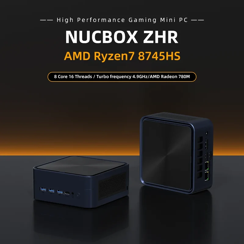 ZXIPC Mini PC AMD Ryzen 7 8745HS R5-6600H R7-7735HS R7-7840HS DDR5 M.2 NVME SSD Support 4K HDMI Display/WiFi6/USB3.2/Office