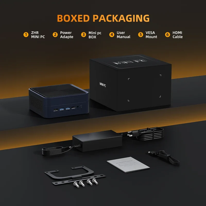 ZXIPC Mini PC AMD Ryzen 7 8745HS R5-6600H R7-7735HS R7-7840HS DDR5 M.2 NVME SSD Support 4K HDMI Display/WiFi6/USB3.2/Office