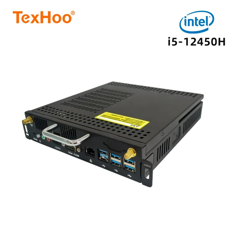 TexHoo OPS Mini PC Computer Intel Core i5 12450H Processor Windows 11 DDR4 SSD For Conference Teaching Screen Built-in Host 42mm