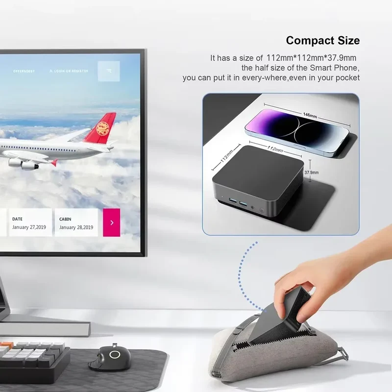 2026 Windows11 Pro Mini PC Protable Gaming i9 10980HK N150 16/32GB RAM WIFI6 BT5.2 4K 1/2TB SSD 1000Mbps Mini Gamer Computer PC