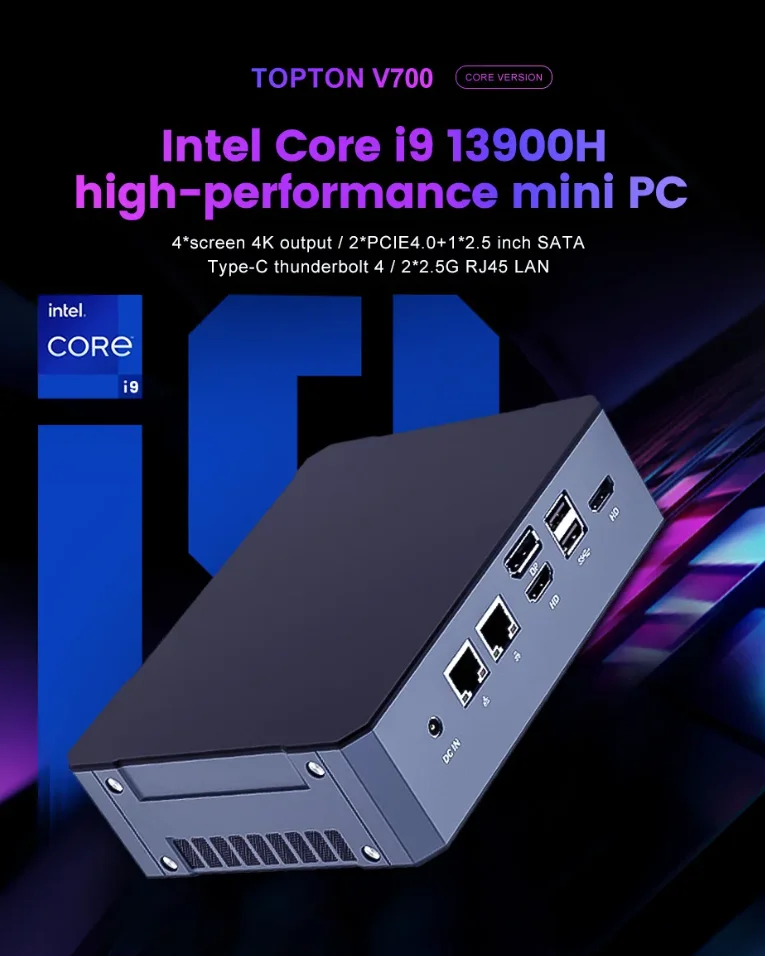 Super Deal Mini PC 13th Gen Intel i9-13900H Mini Computers(14 Cores,20 Threads) 64GB DDR4 & 4TB SSD Windows 11 Desktop PC WiFi