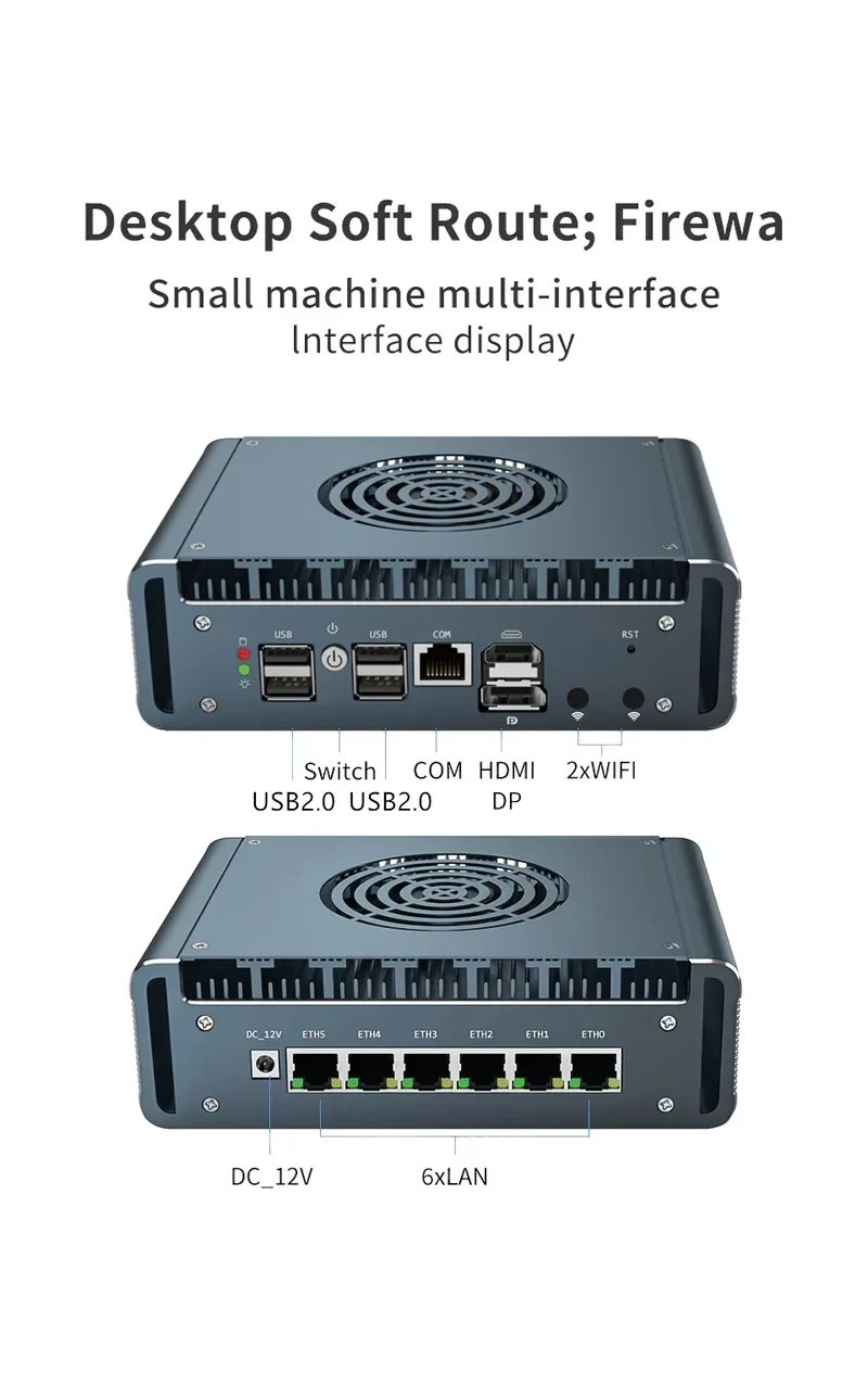 Topton Solid i7 13620H i3 1220P N300 Core 3 100U Firewall Mini PC 6x2.5G LAN DDR5 NVMe Proxmox pfSense OPNsense Mini Computer