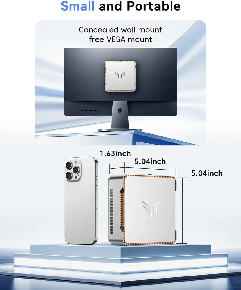 KAMRUI Mini PC 16GB SO-DIMM DDR4 512 M.2 2280 SSD AMD Ryzen R2544 up to 3.7GHz HDMI+DP1.4 Dual 4K UHD WiFi5 Desktop Micro PC