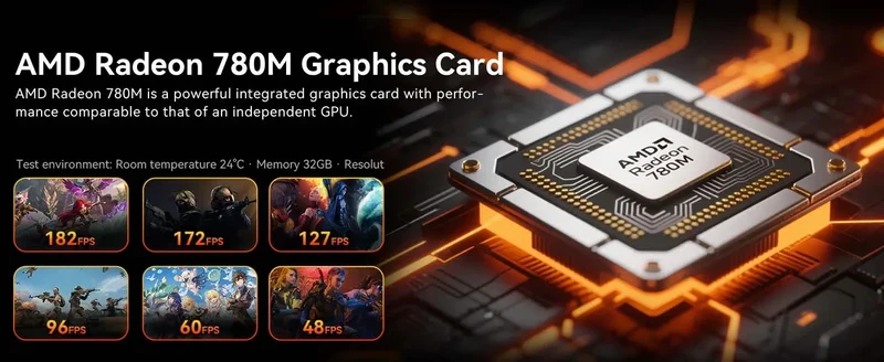 GMKtec K12 Mini PC AMD Ryzen 7 H 255 Windows 11 Pro DDR5 5600Mhz PCie3.0 NVMe SSD Wifi6E BT5.2 Quad Screen Display Oculink