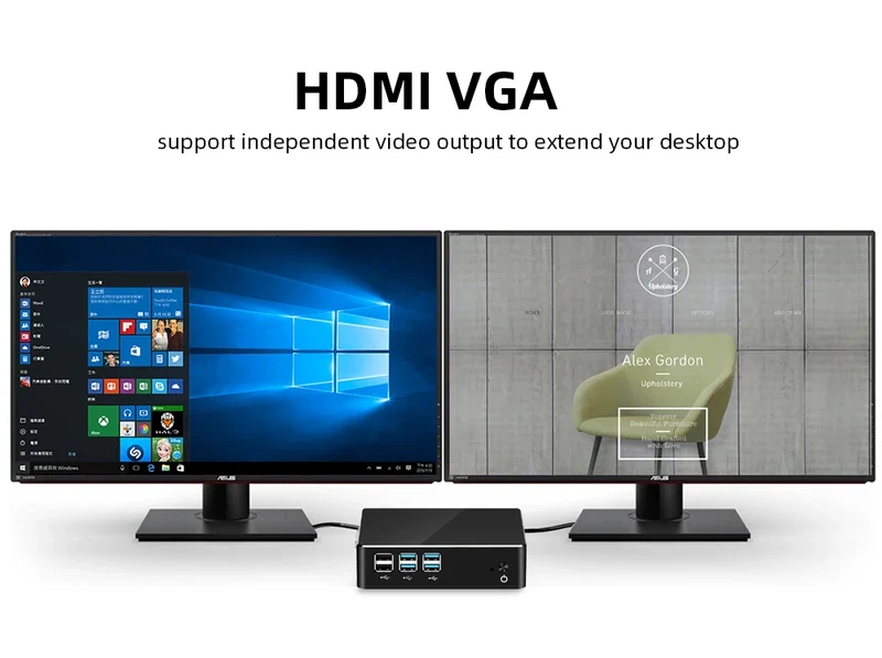 Compact Mini PC Intel Core I7 5500U I5 5200U I3 5005U Windows 10 Linux 300Mbps WiFi Gigabit Ethernet HTPC Thin Client