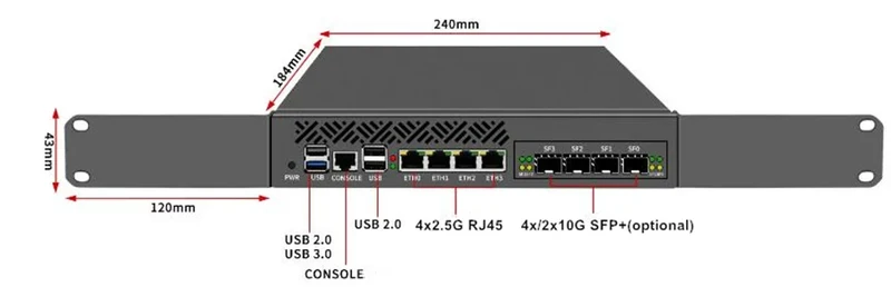 Topton 1U Rack Mini PC 2x10G SFP+ 4x i226-V 2.5G Intel i3-N305 N150 DDR5 mSATA Network Router Server Firewall Appliance AES-NI