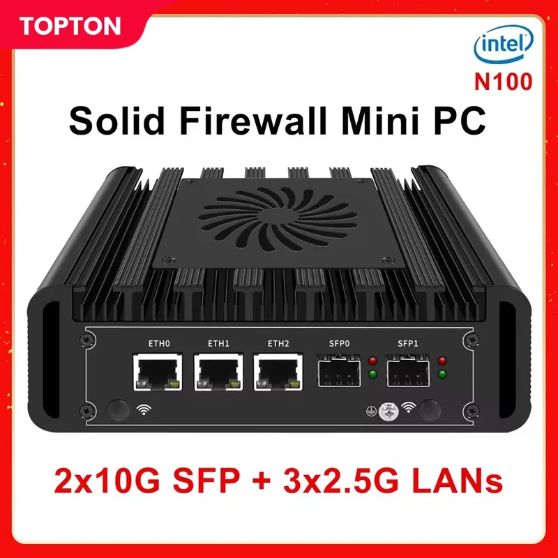 2x10G SFP+ Solid Firewall Mini PC 3x2.5G i226-V Lans Intel i3 N300 N150 N100 DDR5 NVMe Proxmox pfSense OPNsense Home Server Host