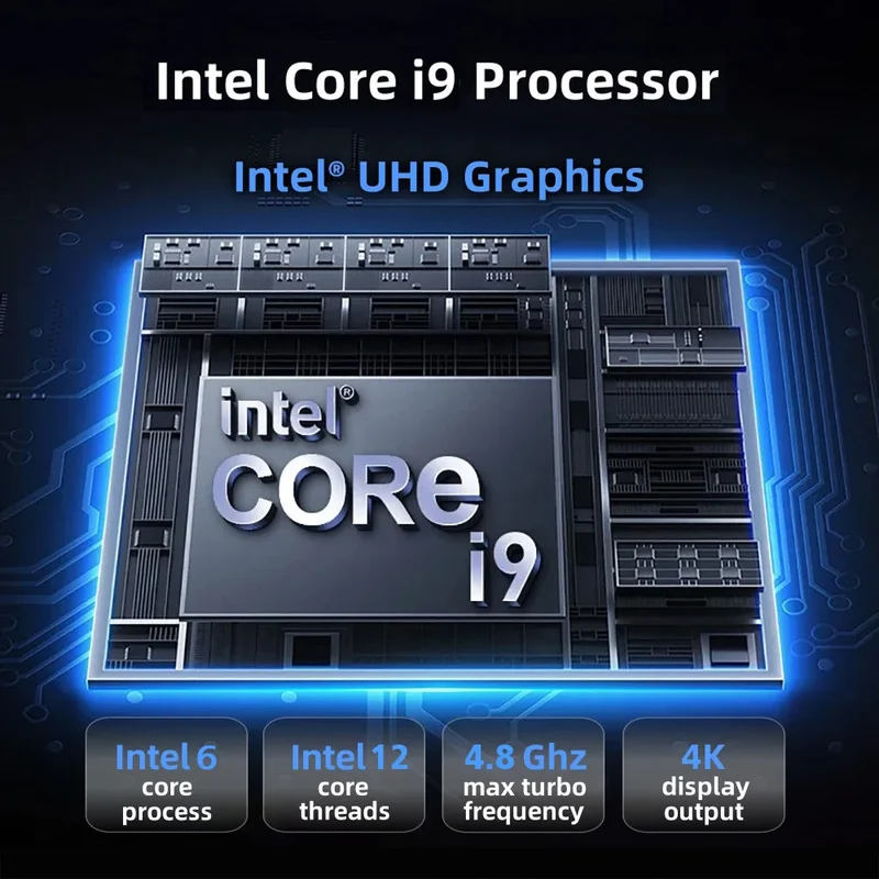 Mini PC Windows 11 Pro Intel Core i9 10980HK/N150 16GB 32GB RAM 1TB 2TB SSD PC Computer Dual WIFI6 BT5.2 Mini Gaming Pc Desktop
