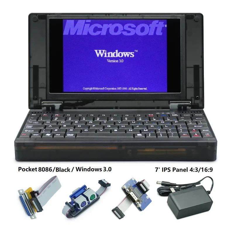 Pocket8086 DOS Computer Windows3.0 8086CPU IBM PC-X Compatible Notebook VGA Graphics Card 768KB RAM 512MB Storage Retro Computer