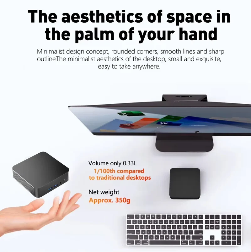 New Windows 11 Pro Portable Mini PC Gamer Core i9 8950HK i3 6100 Mini Computer 16GB RAM 1TB SSD 1000M Ethernet Gaming PC Desktop