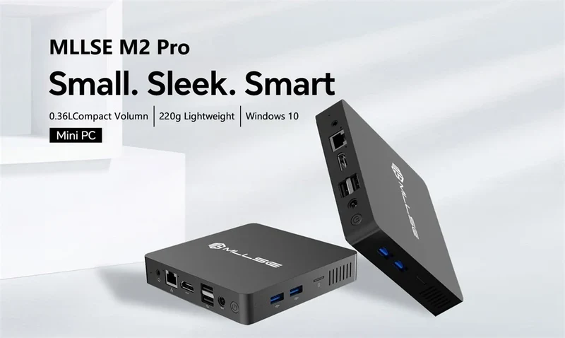 Mini PC MLLSE M2 Pro, processor Intel J3710, 8 GB RAM, ROM Go, Wi-Fi 5, BT 4.2, Windows 10 miniature desk computer