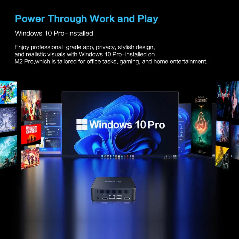 Mini PC MLLSE M2 Pro, processor Intel J3710, 8 GB RAM, ROM Go, Wi-Fi 5, BT 4.2, Windows 10 miniature desk computer
