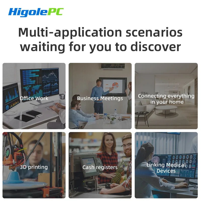 Higole F10 10.1'' Fanless Mini PC Intel N5095 Windows 11 WiFi5 8GB 128GB 5000mAh 4K RS-232 RJ45 Laptop Desktop PC Mini Computers
