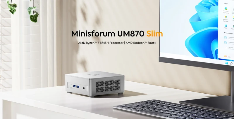 MINISFORUM Mini PC UM870 Slim AMD Ryzen 7 8745HMini Computer Window 11 DDR5 32GB 1TB SSD UM680 Slim AMD Ryzen 7 6800H Gaming PC