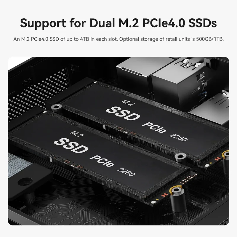 Beelink Mini PC SER5 Max AMD R7 6800U 7735HS R5 5500U R3 3200U 16G 500G NVME Windows Type-C Triple Screen Gamer Mini Computer