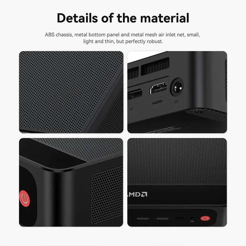 Beelink Mini PC SER5 Max AMD R7 6800U 7735HS R5 5500U R3 3200U 16G 500G NVME Windows Type-C Triple Screen Gamer Mini Computer