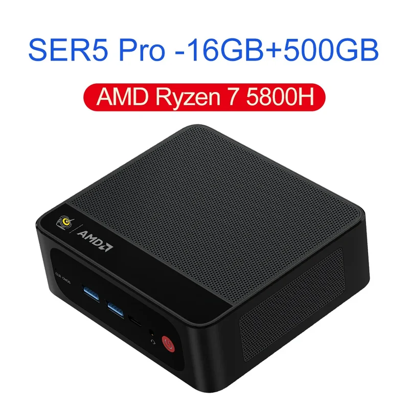 Beelink Mini PC SER5 Max AMD R7 6800U 7735HS R5 5500U R3 3200U 16G 500G NVME Windows Type-C Triple Screen Gamer Mini Computer